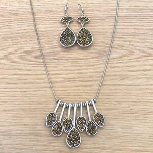 Kenneth Cole silver and gold necklace and earring set